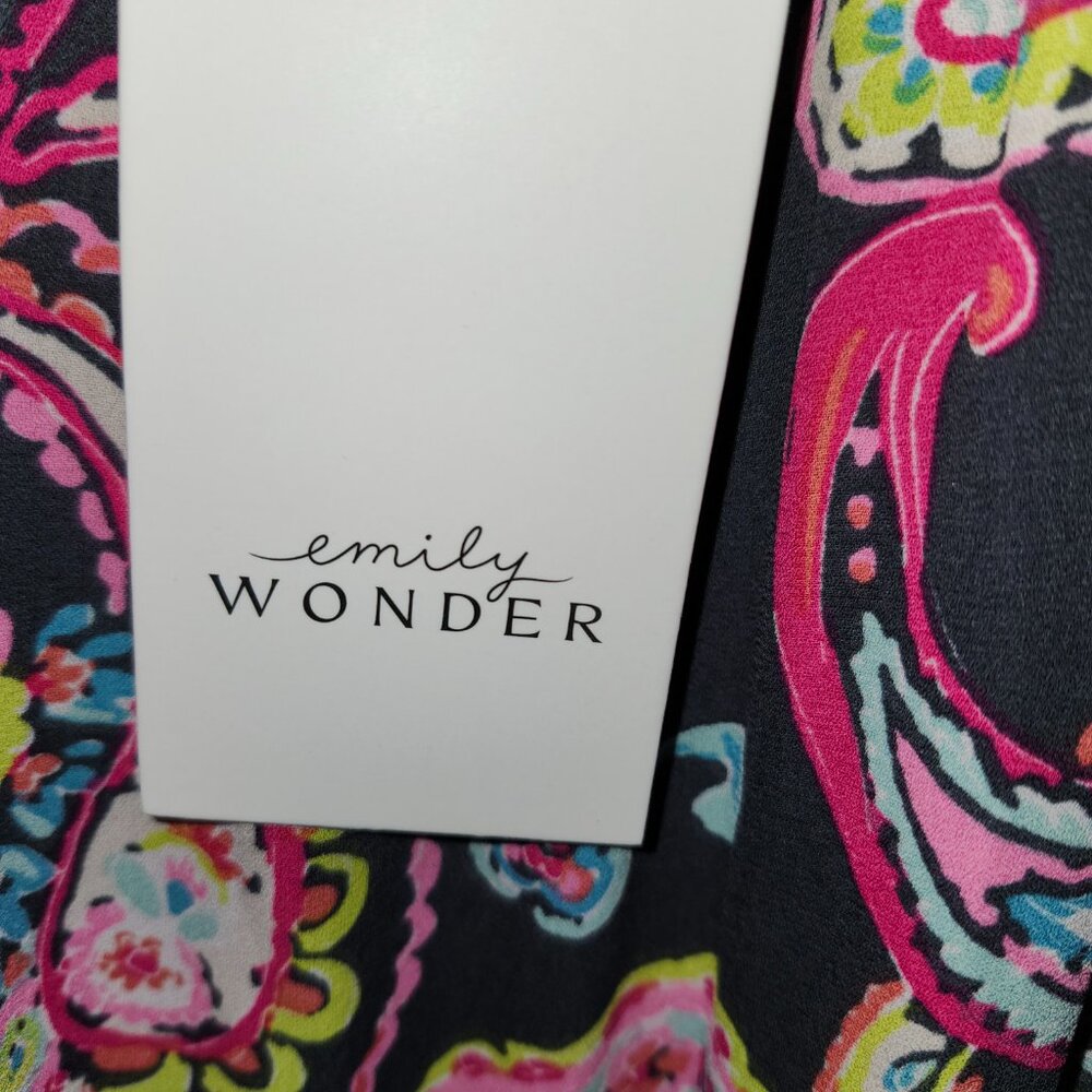 Emily Wonder Black Paisley Ruffle Dress Maxi  Boho size L - Picture 11 of 14
